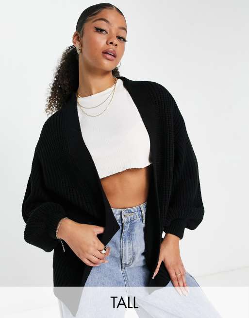 New Look Tall – Czarny kardigan z balonowymi rękawami