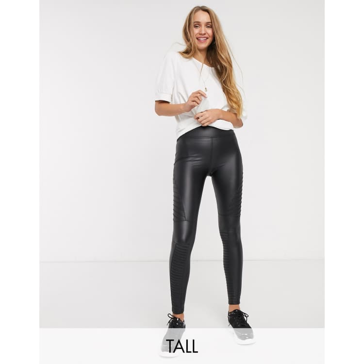 New Look Tall wet look legging in black