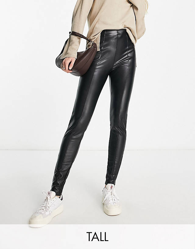 New Look Tall - faux leather legging in black