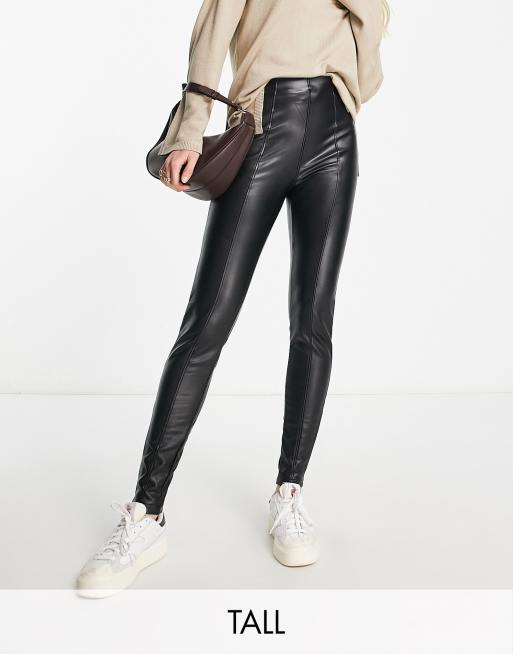 New Look Tall faux leather legging in black