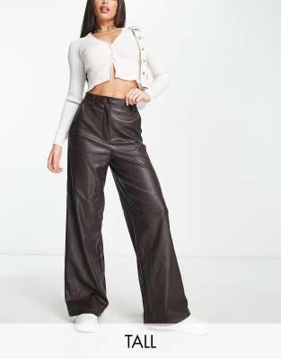 New look faux outlet leather trousers