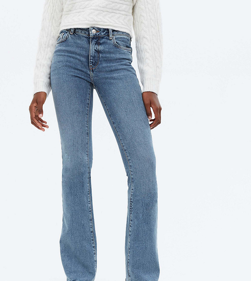 New Look Tall flared jean in midwash blue
