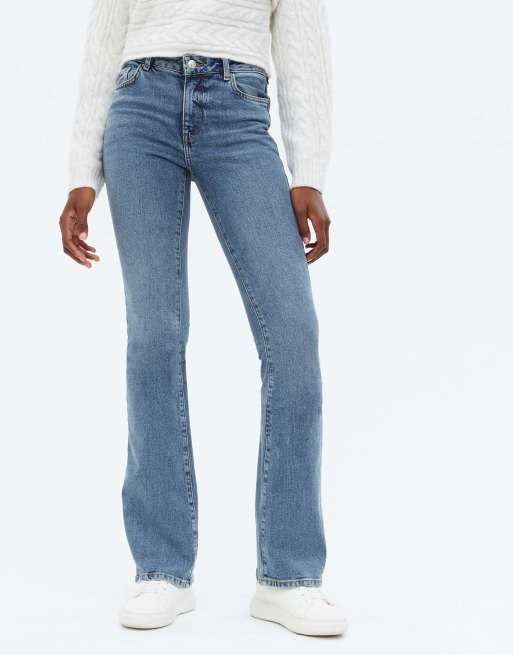 New Look Tall flared jean in midwash blue