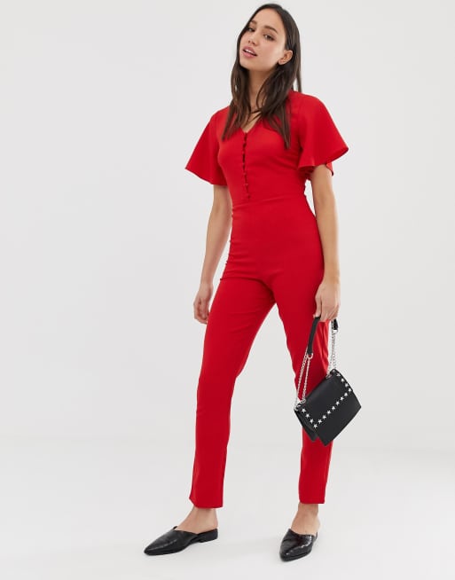 New look hot sale red jumpsuit