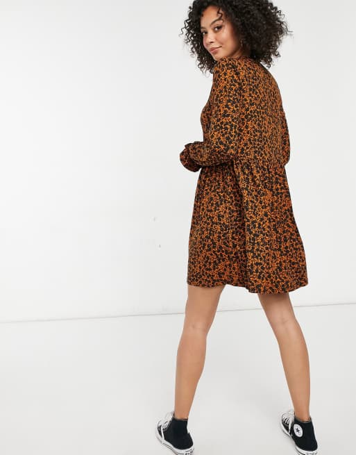 Burnt orange leopard outlet print dress