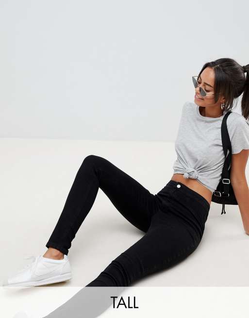 New Look – Tall – Hallie Disco – Czarne jeansy o obcisłym kroju