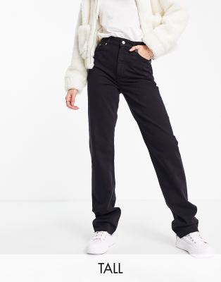 New Look Tall high rise straight jean in black - ASOS Price Checker