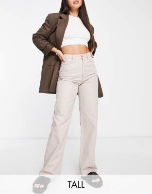 New Look Tall – Kamiennobeżowe jeansy typu dad z szerokimi nogawkami