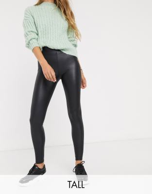 New Look Tall Faux Leather Leggings In Black | ModeSens