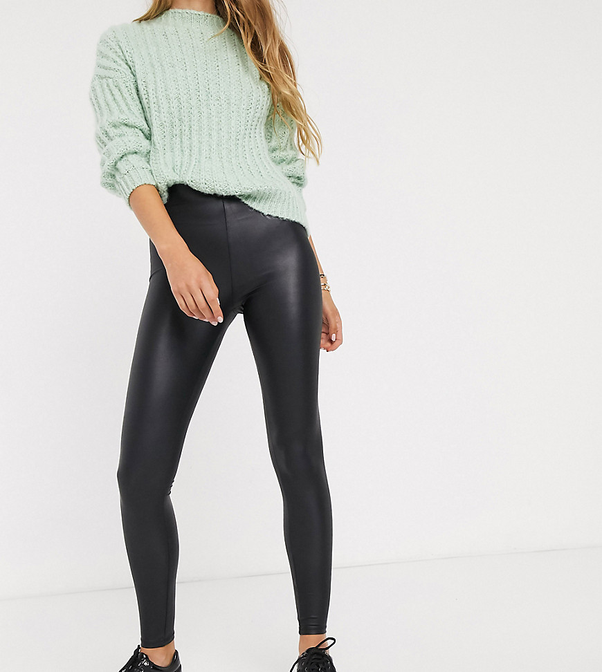 New Look Tall Faux Leather Leggings In Black | ModeSens