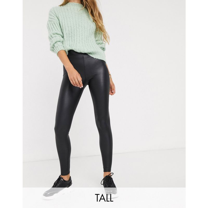 Pantaloni e leggings Donna New Look Tall - Leggings neri in pelle sintetica