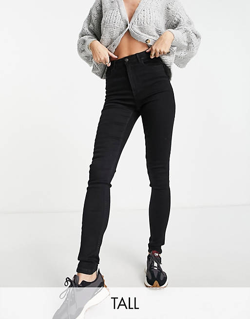 New Look Tall lift and shape skinny jeans in black