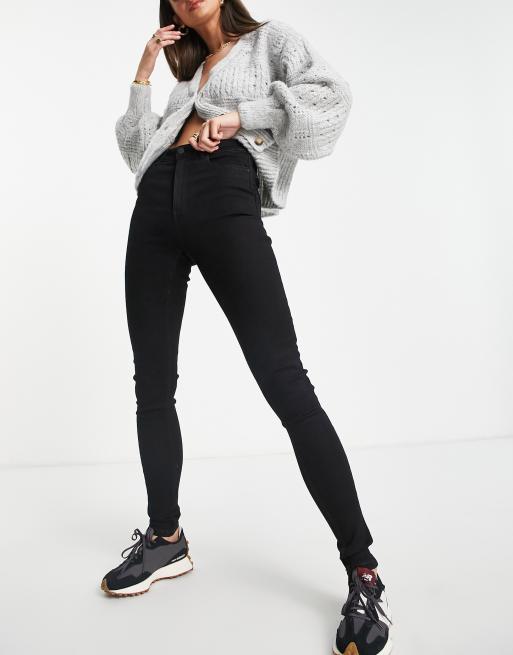 New Look lift and shape high waisted super skinny jeans in black