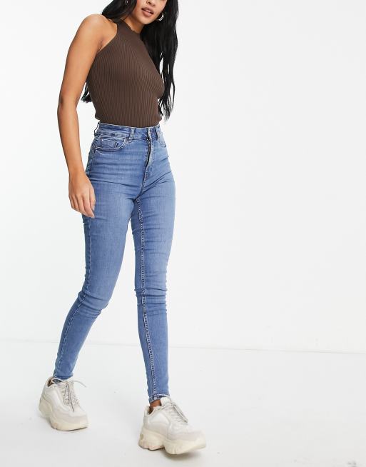 New Look Tall lift and shape skinny jeans in mid blue, 4 of 4