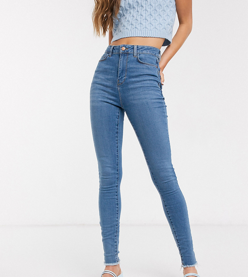 New Look Tall – Lift & Shape – Mellanblå skinny jeans
