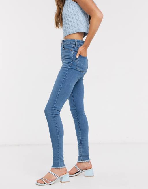 New Look lift & shape skinny jeggings in mid blue