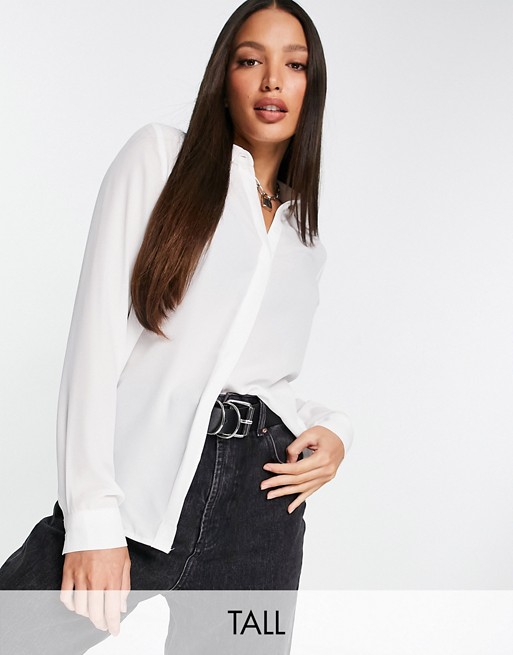 New Look Tall long sleeve shirt in white