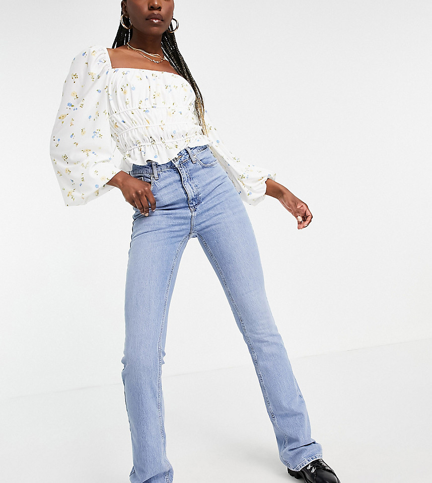 New Look Tall Mom Flare Jean In Light Blue-blues