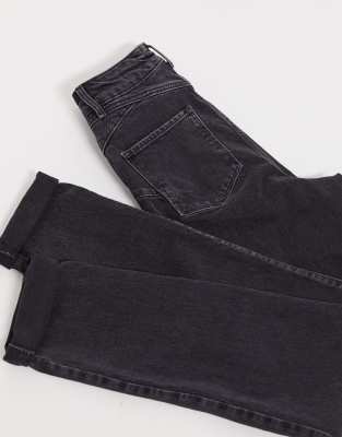 new look tall mom jeans in black