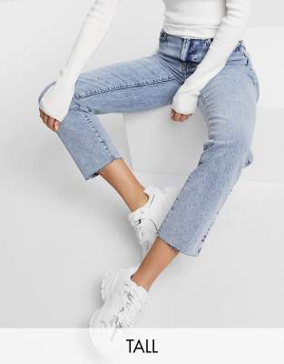 New Look Tall mom jean in bleach blue wash-Blues