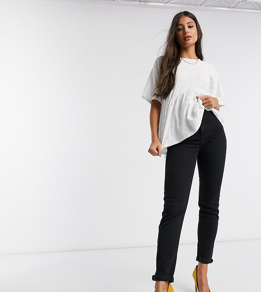 New Look Tall - Mom jeans met verhoogde taille in zwart