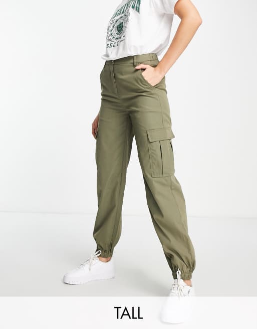 New Look Tall - Mørke kakifarvede cargobukser