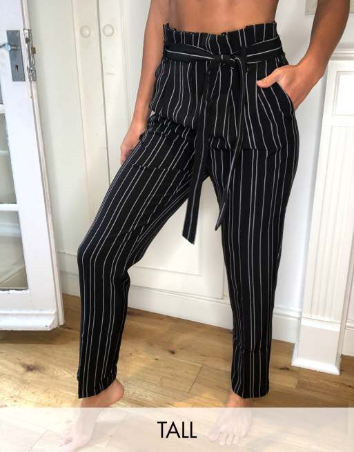 Pantalon rayé avec on sale ceinture