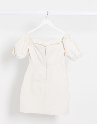 white denim dress new look