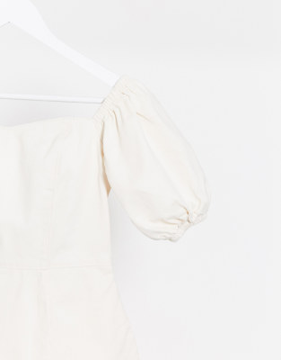 white denim dress new look