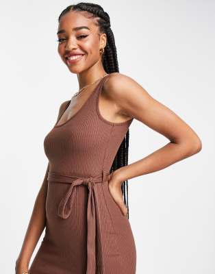 bodycon tie waist dress