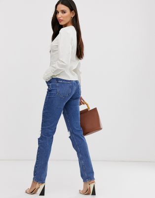 new look tori mom ripped jeans