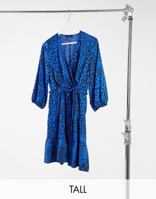 robe leopard bleu