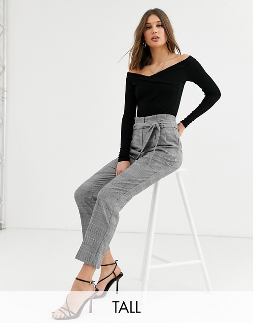 New Look Tall slim leg trouser in check