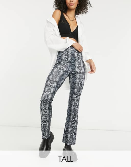 New Look Tall snake print flares in grey pattern