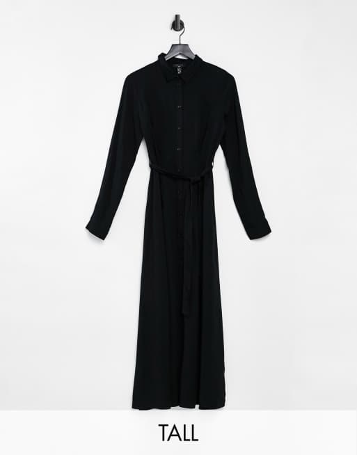 New Look Tall - Sort midaxi-skjortekjole