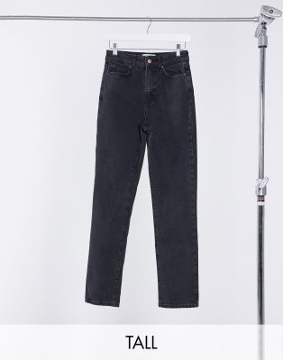 New Look Tall straight leg jeans in black