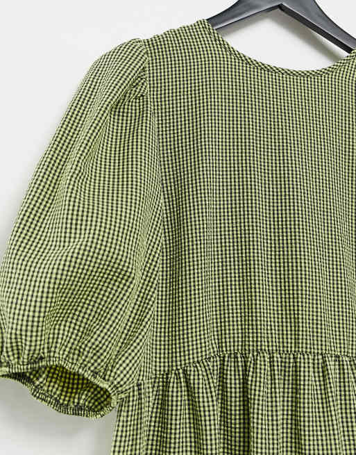 green gingham dress asos