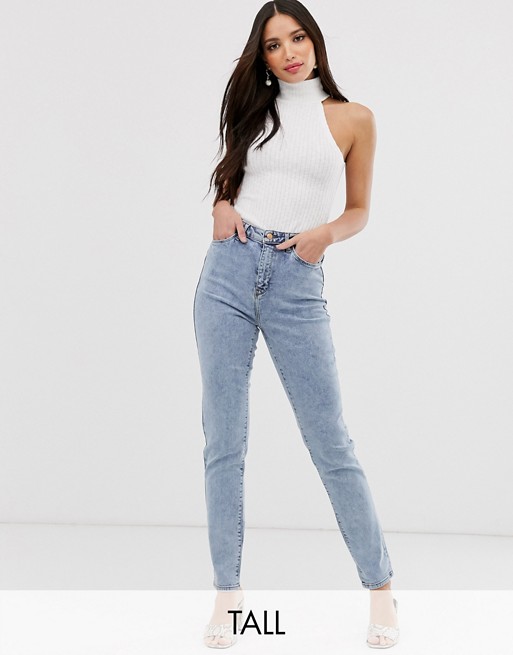 New Look Tall waist enhancing mom jeans in light blue