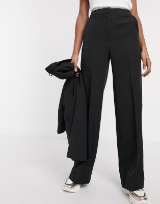 black wide leg trousers new look