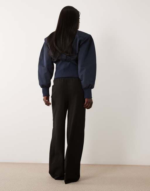 New Look Tall wide leg pull on pant in black, 4 of 5