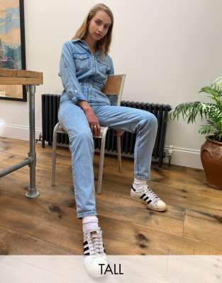 skin tight denim jumpsuit