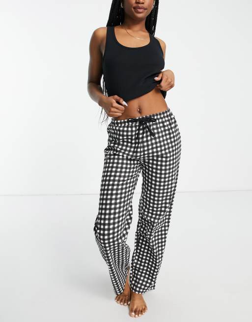 New Look tank & sweatpants pajama set in gingham