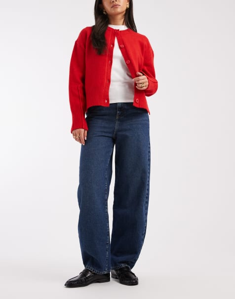 New Look tapered barrel leg jeans in navy - view 1