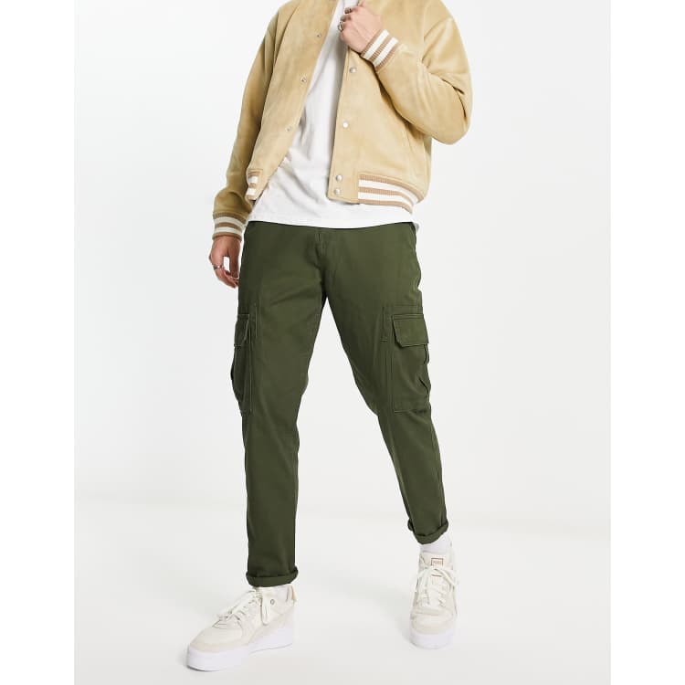 New Look Petite low rise cargo pants in dark khaki