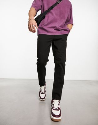 New Look tapered chino in black - ASOS Price Checker