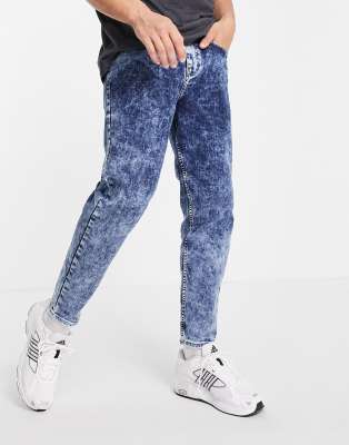 new look acid wash denim jogger