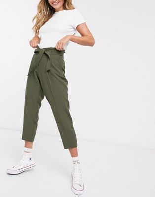 New Look Tapered Tie Waist Trousers | ASOS