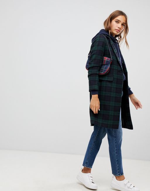 New Look Tartan Check Coat