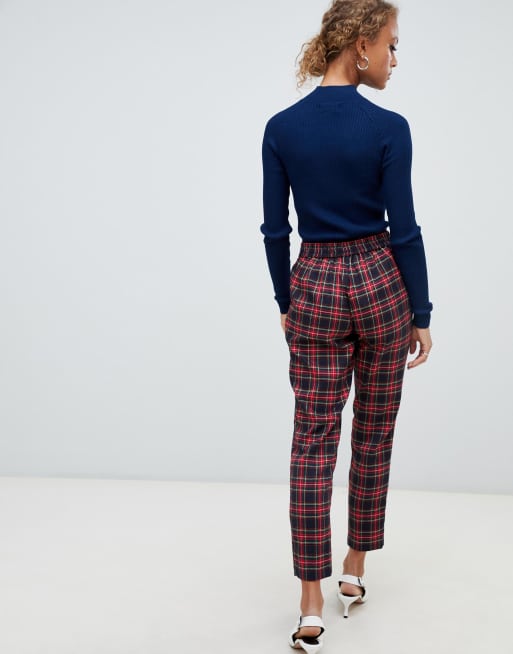 New look shop tartan trousers