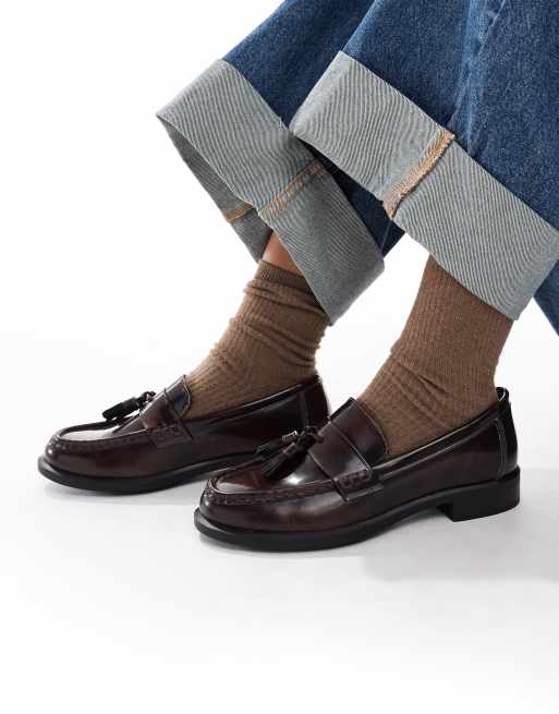 New Look tassel loafers in brown